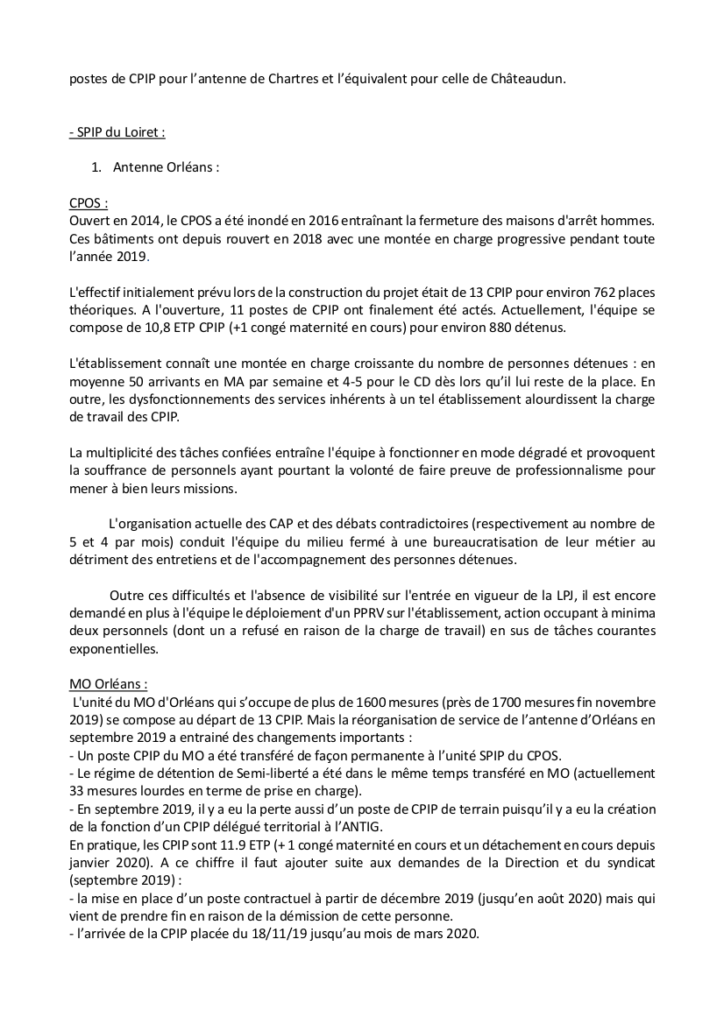 Cgt Spip Centre Val De Loire Lettre Ouverte Au Di Cgt Insertion Probation